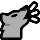 a howling wolf emoji from the mutant standard emoji set